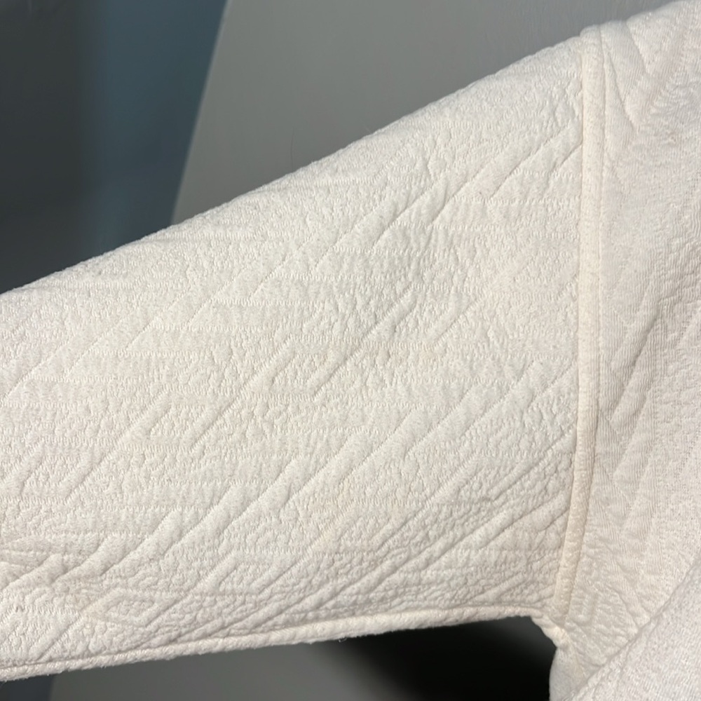 Vintage Ivory Geometric Polo Neck Sweater - Picture 2 of 5